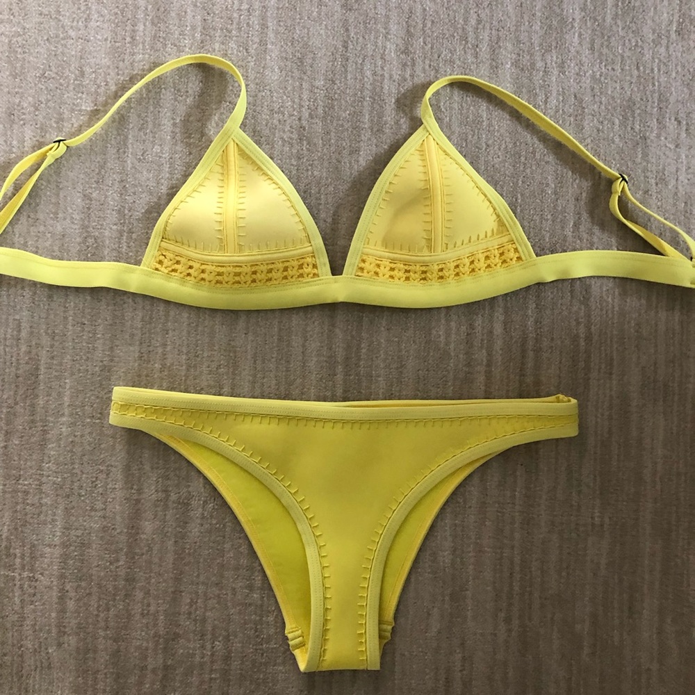 neon yellow triangl bikini